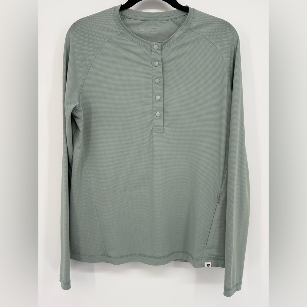 LIV OUTDOOR Shirt Mint Green Long Sleeve Henley Hiking Women’s Medium